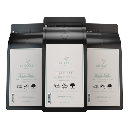 Lifeboost Coffee Half Caff Decaf Roast Dark Slate Gray Whole Bean / 3,Ground / 3