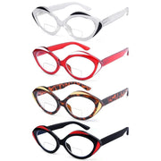 eyekeeper.com 4 Pack Artistic Bifocal Reading Glasses Oval Design Readers BR2128 Eyeglasses White Smoke 4 Pairs Mix / +1.00,4 Pairs Mix / +1.50,4 Pairs Mix / +2.00,4 Pairs Mix / +2.50,4 Pairs Mix / +3.00,4 Pairs Mix / +3.50