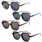 eyekeeper.com 4 Pack Bifocal Sunglasses Vintage Sunshine Readers SBR2016 Sunglasses White Smoke 4 Pairs Mix / +1.00,4 Pairs Mix / +1.50,4 Pairs Mix / +2.00,4 Pairs Mix / +2.50,4 Pairs Mix / +3.00,4 Pairs Mix / +3.50