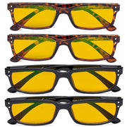 eyekeeper.com 4 Pack Blue Light Blocking Reading Glasses HP103 Eyeglasses White Smoke 2Black-2Tortoise / without magnification,2Black-2Tortoise / +0.50,2Black-2Tortoise / +0.75,2Black-2Tortoise / +1.25,2Black-2Tortoise / +1.75,2Black-2Tortoise / +3.00
