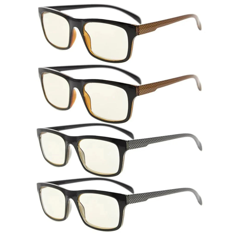 eyekeeper.com 4 Pack Blue Light Filter Reading Glasses CG047 Eyeglasses White Smoke 2Brown-2Grey / without magnification,2Brown-2Grey / +0.50,2Brown-2Grey / +1.00,2Brown-2Grey / +1.25,2Brown-2Grey / +1.50,2Brown-2Grey / +1.75,2Brown-2Grey / +2.00,2Brown-2Grey / +2.50