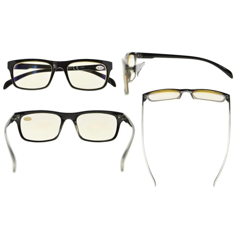 eyekeeper.com 4 Pack Blue Light Filter Reading Glasses CG047 Eyeglasses White Smoke 2Brown-2Grey / without magnification,2Brown-2Grey / +0.50,2Brown-2Grey / +1.00,2Brown-2Grey / +1.25,2Brown-2Grey / +1.50,2Brown-2Grey / +1.75,2Brown-2Grey / +2.00,2Brown-2Grey / +2.50