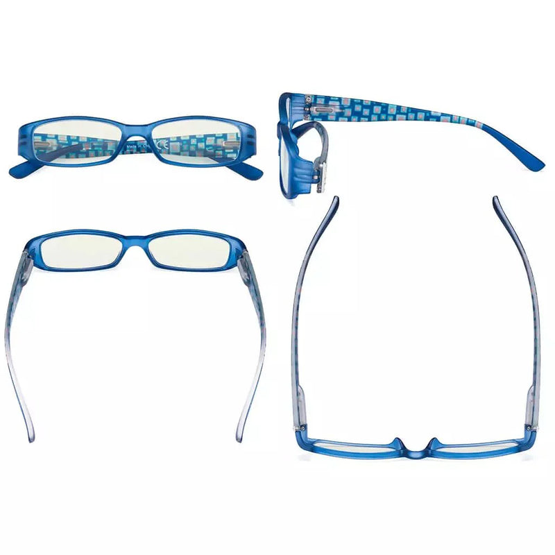 eyekeeper.com 4 Pack Blue Light Filter Reading Glasses Patterned Temple UVR081X Eyeglasses White Smoke 4 Pairs Mix / without magnification,4 Pairs Mix / +0.50,4 Pairs Mix / +0.75,4 Pairs Mix / +1.00,4 Pairs Mix / +1.25,4 Pairs Mix / +1.50,4 Pairs Mix / +1.75,4 Pairs Mix / +2.00,4 Pairs Mix / +2.50,4 Pairs Mix / +3.00