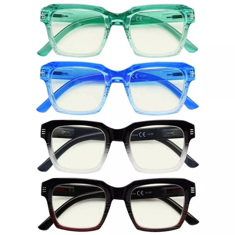 eyekeeper.com 4 Pack Blue Light Filter Reading Glasses UVR2024 Eyeglasses White Smoke 4 Pairs Mix / without magnification,4 Pairs Mix / +0.50,4 Pairs Mix / +0.75,4 Pairs Mix / +1.00,4 Pairs Mix / +1.25,4 Pairs Mix / +1.50,4 Pairs Mix / +1.75,4 Pairs Mix / +2.00,4 Pairs Mix / +2.50,4 Pairs Mix / +3.00