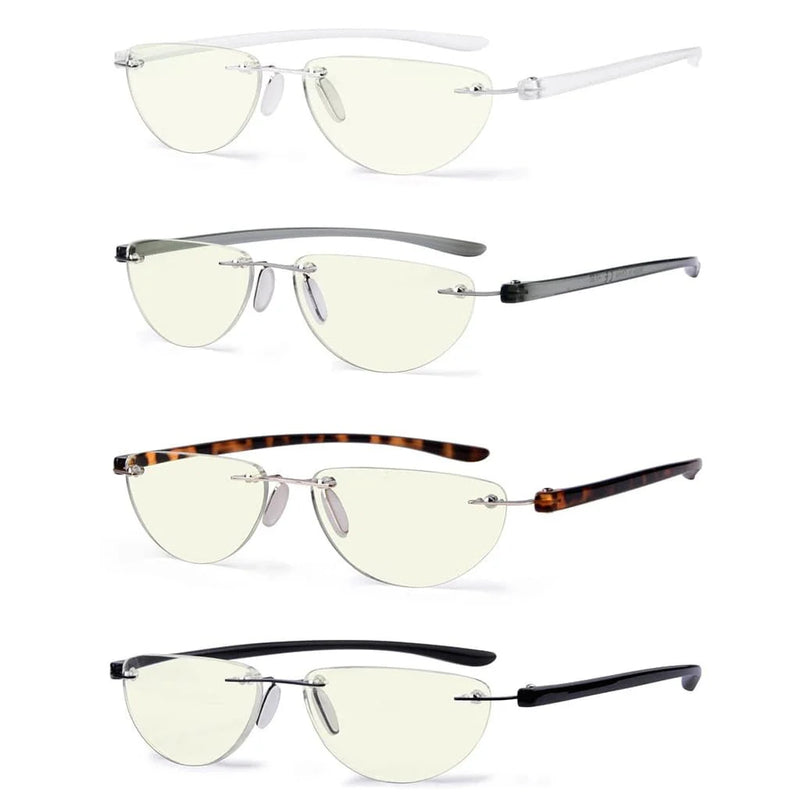 eyekeeper.com 4 Pack Blue Light Reading Glasses Half Moon Style UVR2202 Eyeglasses White Smoke 4 Pairs Mix / without magnification,4 Pairs Mix / +0.50,4 Pairs Mix / +0.75,4 Pairs Mix / +1.00,4 Pairs Mix / +1.25,4 Pairs Mix / +1.50,4 Pairs Mix / +1.75,4 Pairs Mix / +2.00,4 Pairs Mix / +2.25,4 Pairs Mix / +2.50,4 Pairs Mix / +3.00,4 Pairs Mix / +3.50
