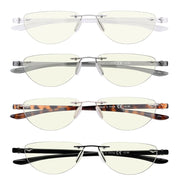 eyekeeper.com 4 Pack Blue Light Reading Glasses Half Moon Style UVR2202 Eyeglasses White Smoke 4 Pairs Mix / without magnification,4 Pairs Mix / +0.50,4 Pairs Mix / +0.75,4 Pairs Mix / +1.00,4 Pairs Mix / +1.25,4 Pairs Mix / +1.50,4 Pairs Mix / +1.75,4 Pairs Mix / +2.00,4 Pairs Mix / +2.25,4 Pairs Mix / +2.50,4 Pairs Mix / +3.00,4 Pairs Mix / +3.50