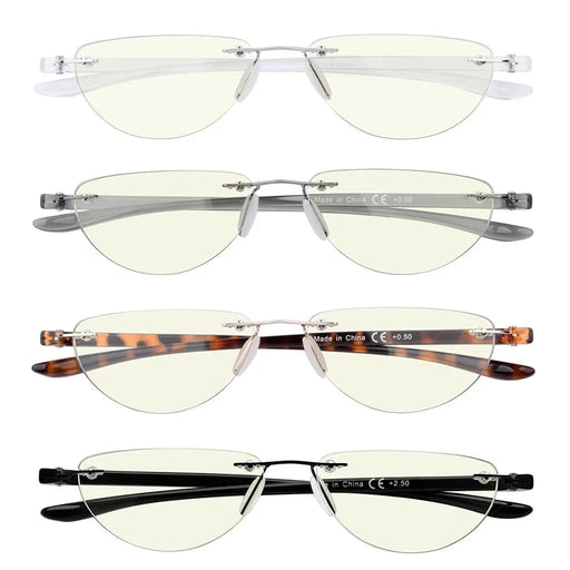 eyekeeper.com 4 Pack Blue Light Reading Glasses Half Moon Style UVR2202 Eyeglasses White Smoke 4 Pairs Mix / without magnification,4 Pairs Mix / +0.50,4 Pairs Mix / +0.75,4 Pairs Mix / +1.00,4 Pairs Mix / +1.25,4 Pairs Mix / +1.50,4 Pairs Mix / +1.75,4 Pairs Mix / +2.00,4 Pairs Mix / +2.25,4 Pairs Mix / +2.50,4 Pairs Mix / +3.00,4 Pairs Mix / +3.50