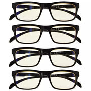 eyekeeper.com 4 Pack Blue Light Reading Glasses Rectangle Style UVR047 Eyeglasses White Smoke 2Brown-2Grey / without magnification,2Brown-2Grey / +0.50,2Brown-2Grey / +1.00,2Brown-2Grey / +1.25,2Brown-2Grey / +1.50,2Brown-2Grey / +1.75,2Brown-2Grey / +2.50