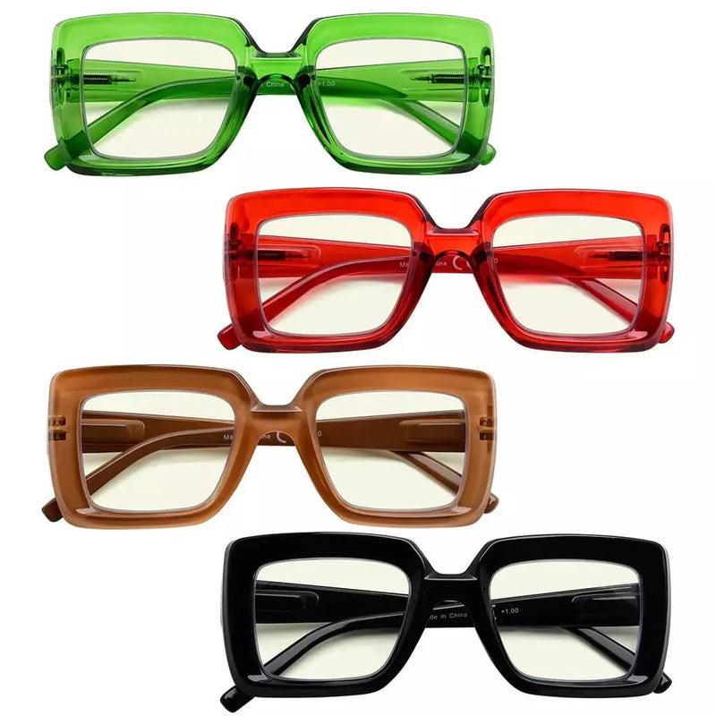 eyekeeper.com 4 Pack Blue Light Reading Glasses Stylish Readers UV2101 Eyeglasses White Smoke 4 Pairs Mix / +0.50,4 Pairs Mix / +0.75,4 Pairs Mix / +3.50