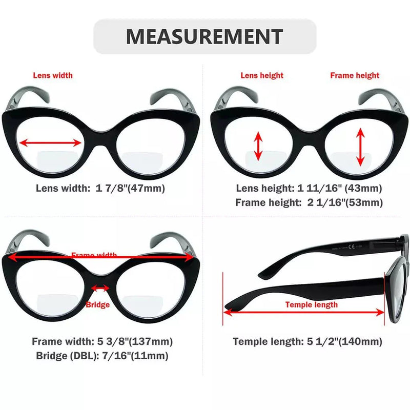 eyekeeper.com 4 Pack Cat-eye Bifocal Reading Glasses BR2012 Eyeglasses White Smoke 4 Pairs Mix / +1.00,4 Pairs Mix / +1.50,4 Pairs Mix / +2.00,4 Pairs Mix / +2.50,4 Pairs Mix / +3.00,4 Pairs Mix / +3.50