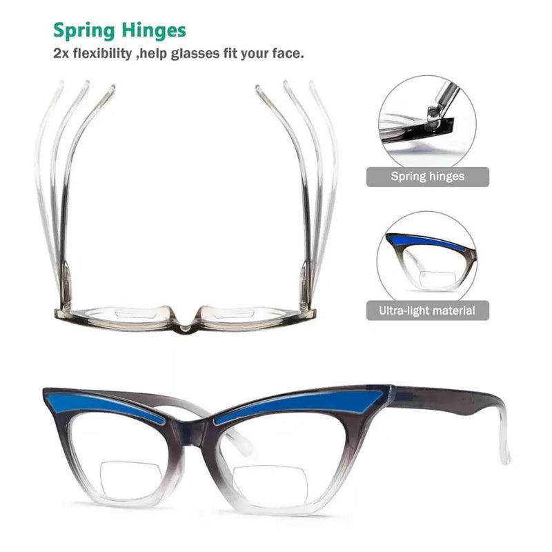 eyekeeper.com 4 Pack Cat-eye Bifocal Reading Glasses Fashion Readers BR2132 Eyeglasses White Smoke 4 Pairs Mix / +1.00,4 Pairs Mix / +1.50,4 Pairs Mix / +2.00,4 Pairs Mix / +2.50,4 Pairs Mix / +3.00,4 Pairs Mix / +3.50