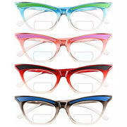 eyekeeper.com 4 Pack Cat-eye Bifocal Reading Glasses Fashion Readers BR2132 Eyeglasses White Smoke 4 Pairs Mix / +1.00,4 Pairs Mix / +1.50,4 Pairs Mix / +2.00,4 Pairs Mix / +2.50,4 Pairs Mix / +3.00,4 Pairs Mix / +3.50