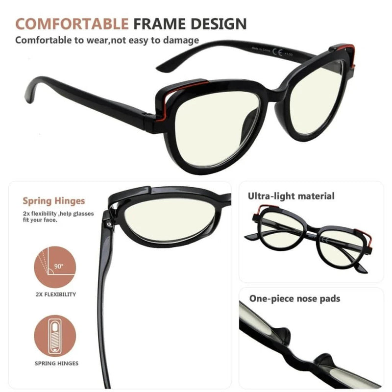 eyekeeper.com 4 Pack Cat-eye Blue Light Filter Readers UV2113 Eyeglasses White Smoke 4 Pairs Mix / without magnification,4 Pairs Mix / +0.50,4 Pairs Mix / +0.75,4 Pairs Mix / +1.00,4 Pairs Mix / +1.25,4 Pairs Mix / +1.50,4 Pairs Mix / +1.75,4 Pairs Mix / +2.00,4 Pairs Mix / +2.25,4 Pairs Mix / +2.50,4 Pairs Mix / +2.75,4 Pairs Mix / +3.00