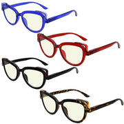eyekeeper.com 4 Pack Cat-eye Blue Light Filter Readers UV2113 Eyeglasses White Smoke 4 Pairs Mix / without magnification,4 Pairs Mix / +0.50,4 Pairs Mix / +0.75,4 Pairs Mix / +1.00,4 Pairs Mix / +1.25,4 Pairs Mix / +1.50,4 Pairs Mix / +1.75,4 Pairs Mix / +2.00,4 Pairs Mix / +2.25,4 Pairs Mix / +2.50,4 Pairs Mix / +2.75,4 Pairs Mix / +3.00