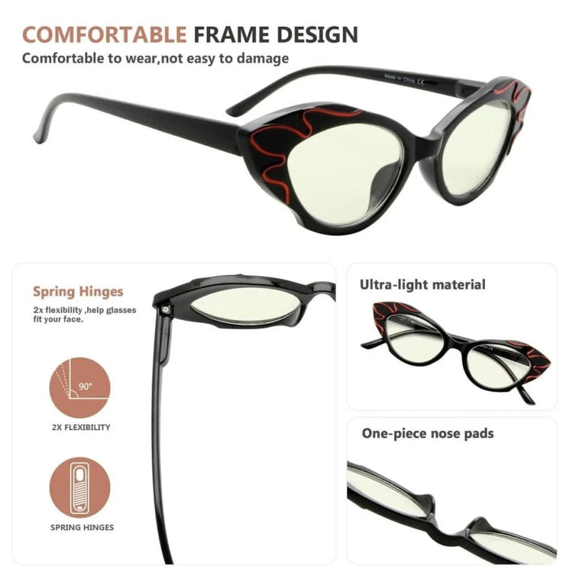 eyekeeper.com 4 Pack Cat-eye Blue Light Filter Readers UV2116 Eyeglasses White Smoke 4 Pairs Mix / without magnification,4 Pairs Mix / +0.50,4 Pairs Mix / +0.75,4 Pairs Mix / +1.00,4 Pairs Mix / +1.25,4 Pairs Mix / +1.50,4 Pairs Mix / +1.75,4 Pairs Mix / +2.00,4 Pairs Mix / +2.25,4 Pairs Mix / +2.50,4 Pairs Mix / +2.75,4 Pairs Mix / +3.00