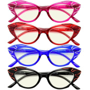 eyekeeper.com 4 Pack Cat-eye Blue Light Filter Readers UV2116 Eyeglasses White Smoke 4 Pairs Mix / without magnification,4 Pairs Mix / +0.50,4 Pairs Mix / +0.75,4 Pairs Mix / +1.00,4 Pairs Mix / +1.25,4 Pairs Mix / +1.50,4 Pairs Mix / +1.75,4 Pairs Mix / +2.00,4 Pairs Mix / +2.25,4 Pairs Mix / +2.50,4 Pairs Mix / +2.75,4 Pairs Mix / +3.00