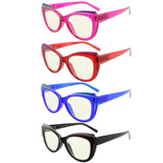 eyekeeper.com 4 Pack Cat-eye Blue Light Filter Readers UV2118 Eyeglasses White Smoke 4 Pairs Mix / without magnification,4 Pairs Mix / +0.50,4 Pairs Mix / +0.75,4 Pairs Mix / +1.00,4 Pairs Mix / +1.25,4 Pairs Mix / +1.50,4 Pairs Mix / +1.75,4 Pairs Mix / +2.00,4 Pairs Mix / +2.25,4 Pairs Mix / +2.50,4 Pairs Mix / +2.75,4 Pairs Mix / +3.00