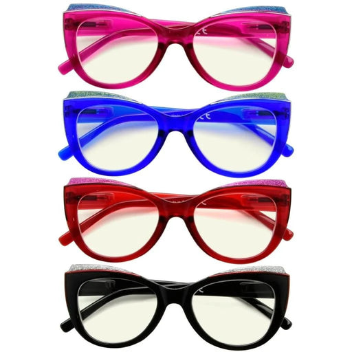 eyekeeper.com 4 Pack Cat-eye Blue Light Filter Readers UV2118 Eyeglasses White Smoke 4 Pairs Mix / without magnification,4 Pairs Mix / +0.50,4 Pairs Mix / +0.75,4 Pairs Mix / +1.00,4 Pairs Mix / +1.25,4 Pairs Mix / +1.50,4 Pairs Mix / +1.75,4 Pairs Mix / +2.00,4 Pairs Mix / +2.25,4 Pairs Mix / +2.50,4 Pairs Mix / +2.75,4 Pairs Mix / +3.00