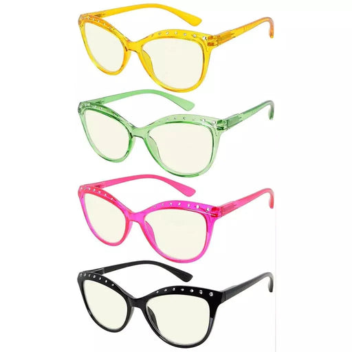 eyekeeper.com 4 Pack Cat-eye Blue Light Filter Readers UVR2001 Eyeglasses White Smoke 4 Pairs Mix / without magnification,4 Pairs Mix / +0.50,4 Pairs Mix / +0.75,4 Pairs Mix / +1.00,4 Pairs Mix / +1.25,4 Pairs Mix / +1.50,4 Pairs Mix / +1.75,4 Pairs Mix / +2.00,4 Pairs Mix / +2.50,4 Pairs Mix / +3.00