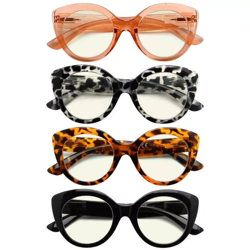 eyekeeper.com 4 Pack Cat-eye Blue Light Filter Readers UVR2012 Eyeglasses White Smoke 4 Pairs Mix / without magnification,4 Pairs Mix / +0.50,4 Pairs Mix / +0.75,4 Pairs Mix / +1.00,4 Pairs Mix / +1.25,4 Pairs Mix / +1.50,4 Pairs Mix / +1.75,4 Pairs Mix / +2.00,4 Pairs Mix / +2.50,4 Pairs Mix / +3.00