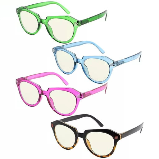 eyekeeper.com 4 Pack Cat-eye Blue Light Filter Reading Glasses UV2110 Eyeglasses White Smoke 4 Pairs Mix / without magnification,4 Pairs Mix / +0.50,4 Pairs Mix / +0.75,4 Pairs Mix / +1.00,4 Pairs Mix / +1.25,4 Pairs Mix / +1.50,4 Pairs Mix / +1.75,4 Pairs Mix / +2.00,4 Pairs Mix / +2.25,4 Pairs Mix / +2.50,4 Pairs Mix / +2.75,4 Pairs Mix / +3.00