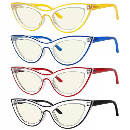 eyekeeper.com 4 Pack Cat-eye Blue Light Filter Reading Glasses UV2121 Eyeglasses White Smoke 4 Pairs Mix / without magnification,4 Pairs Mix / +0.50,4 Pairs Mix / +0.75,4 Pairs Mix / +1.00,4 Pairs Mix / +1.25,4 Pairs Mix / +1.50,4 Pairs Mix / +1.75,4 Pairs Mix / +2.00,4 Pairs Mix / +2.25,4 Pairs Mix / +2.50,4 Pairs Mix / +2.75,4 Pairs Mix / +3.00