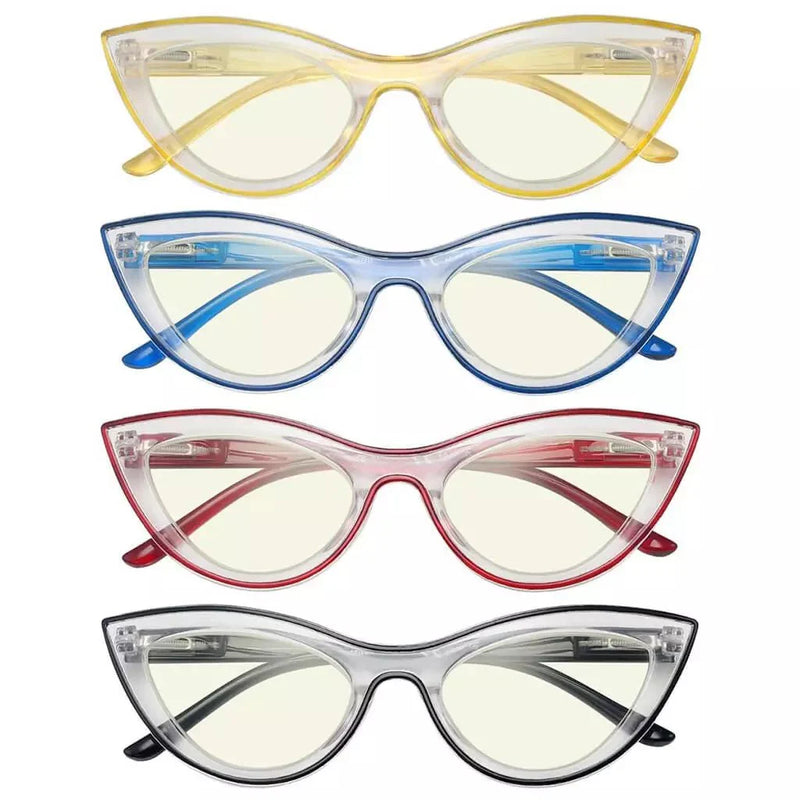 eyekeeper.com 4 Pack Cat-eye Blue Light Filter Reading Glasses UV2121 Eyeglasses White Smoke 4 Pairs Mix / without magnification,4 Pairs Mix / +0.50,4 Pairs Mix / +0.75,4 Pairs Mix / +1.00,4 Pairs Mix / +1.25,4 Pairs Mix / +1.50,4 Pairs Mix / +1.75,4 Pairs Mix / +2.00,4 Pairs Mix / +2.25,4 Pairs Mix / +2.50,4 Pairs Mix / +2.75,4 Pairs Mix / +3.00