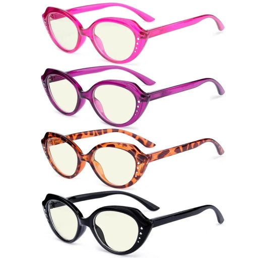 eyekeeper.com 4 Pack Cat-eye Blue Light Filter Reading Glasses UV2124 Eyeglasses White Smoke 4 Pairs Mix / without magnification,4 Pairs Mix / +0.50,4 Pairs Mix / +0.75,4 Pairs Mix / +1.00,4 Pairs Mix / +1.25,4 Pairs Mix / +1.50,4 Pairs Mix / +1.75,4 Pairs Mix / +2.00,4 Pairs Mix / +2.25,4 Pairs Mix / +2.50,4 Pairs Mix / +2.75,4 Pairs Mix / +3.00