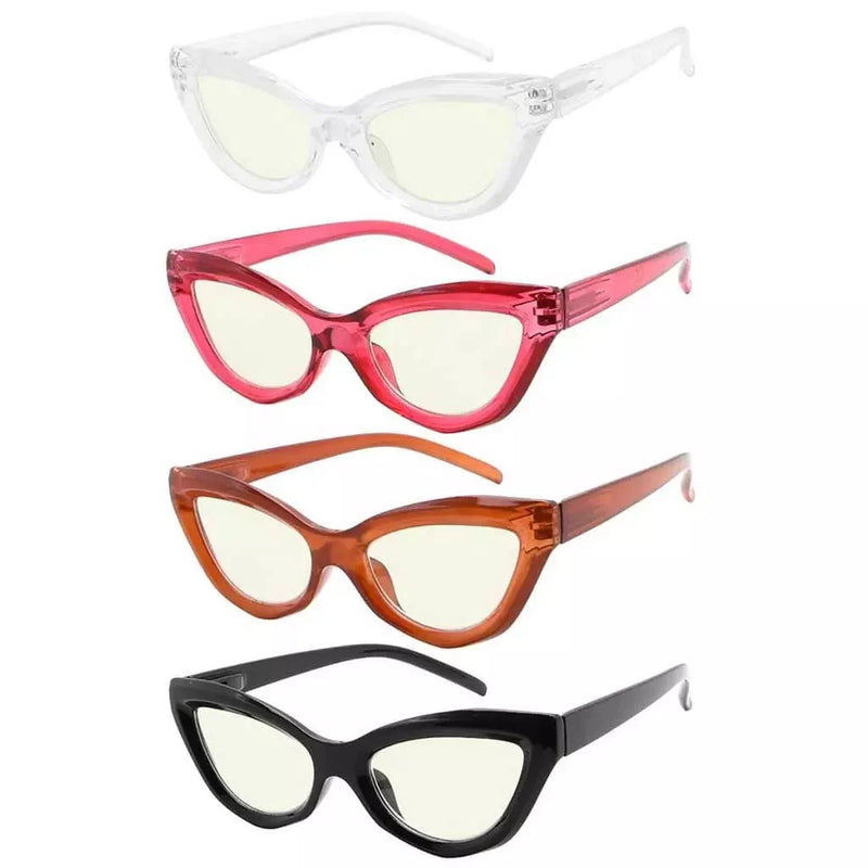 eyekeeper.com 4 Pack Cat-eye Blue Light Filter Reading Glasses UVR2033 Eyeglasses White Smoke 4 Pairs Mix / without magnification,4 Pairs Mix / +0.50,4 Pairs Mix / +0.75,4 Pairs Mix / +1.00,4 Pairs Mix / +1.25,4 Pairs Mix / +1.50,4 Pairs Mix / +2.00,4 Pairs Mix / +2.50,4 Pairs Mix / +3.00
