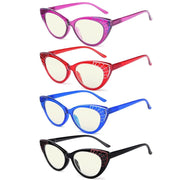 eyekeeper.com 4 Pack Cat-eye Blue Light Filter Reading Glasses UVR2115 Eyeglasses White Smoke 4 Pairs Mix / without magnification,4 Pairs Mix / +0.50,4 Pairs Mix / +0.75,4 Pairs Mix / +1.00,4 Pairs Mix / +1.25,4 Pairs Mix / +1.50,4 Pairs Mix / +1.75,4 Pairs Mix / +2.00,4 Pairs Mix / +2.25,4 Pairs Mix / +2.50,4 Pairs Mix / +2.75,4 Pairs Mix / +3.00