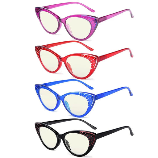 eyekeeper.com 4 Pack Cat-eye Blue Light Filter Reading Glasses UVR2115 Eyeglasses White Smoke 4 Pairs Mix / without magnification,4 Pairs Mix / +0.50,4 Pairs Mix / +0.75,4 Pairs Mix / +1.00,4 Pairs Mix / +1.25,4 Pairs Mix / +1.50,4 Pairs Mix / +1.75,4 Pairs Mix / +2.00,4 Pairs Mix / +2.25,4 Pairs Mix / +2.50,4 Pairs Mix / +2.75,4 Pairs Mix / +3.00