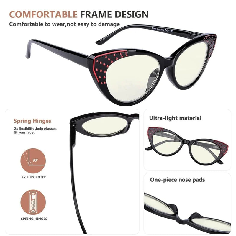 eyekeeper.com 4 Pack Cat-eye Blue Light Filter Reading Glasses UVR2115 Eyeglasses White Smoke 4 Pairs Mix / without magnification,4 Pairs Mix / +0.50,4 Pairs Mix / +0.75,4 Pairs Mix / +1.00,4 Pairs Mix / +1.25,4 Pairs Mix / +1.50,4 Pairs Mix / +1.75,4 Pairs Mix / +2.00,4 Pairs Mix / +2.25,4 Pairs Mix / +2.50,4 Pairs Mix / +2.75,4 Pairs Mix / +3.00