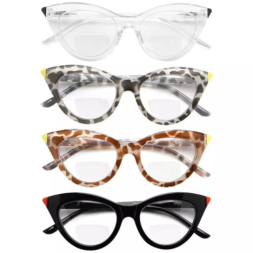 eyekeeper.com 4 Pack Cat-eye Readers Bifocal Reading Glasses BR2103 Eyeglasses White Smoke 4 Pairs Mix / +1.00,4 Pairs Mix / +1.50,4 Pairs Mix / +2.00,4 Pairs Mix / +3.00