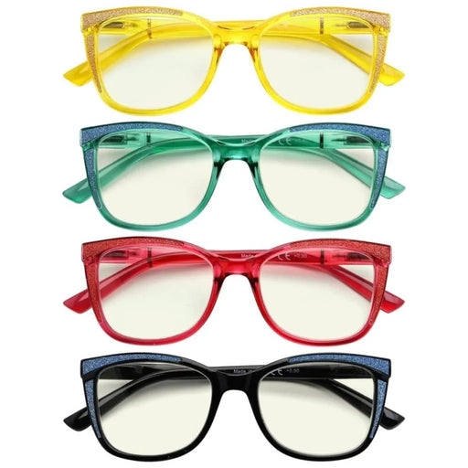 eyekeeper.com 4 Pack Cat-eye Readers Blue Light Filter UVR2030 Eyeglasses White Smoke 4 Pairs Mix / without magnification,4 Pairs Mix / +0.50,4 Pairs Mix / +0.75,4 Pairs Mix / +1.00,4 Pairs Mix / +1.25,4 Pairs Mix / +1.50,4 Pairs Mix / +1.75,4 Pairs Mix / +2.00,4 Pairs Mix / +2.50,4 Pairs Mix / +3.00