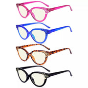 eyekeeper.com 4 Pack Cat-eye Reading Glasses Blue Light Filter UV2123 Eyeglasses White Smoke 4 Pairs Mix / without magnification,4 Pairs Mix / +0.50,4 Pairs Mix / +0.75,4 Pairs Mix / +1.00,4 Pairs Mix / +1.25,4 Pairs Mix / +1.50,4 Pairs Mix / +1.75,4 Pairs Mix / +2.00,4 Pairs Mix / +2.25,4 Pairs Mix / +2.50,4 Pairs Mix / +2.75,4 Pairs Mix / +3.00