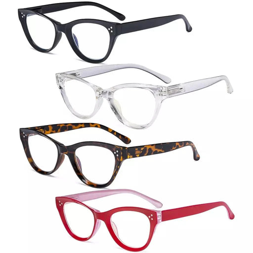 eyekeeper.com 4 Pack Cat-eye Reading Glasses Thicker Frame Readers R9108 Eyeglasses White Smoke 4 Pairs Mix / without magnification,4 Pairs Mix / +0.50,4 Pairs Mix / +0.75,4 Pairs Mix / +1.00,4 Pairs Mix / +1.25,4 Pairs Mix / +1.50,4 Pairs Mix / +1.75,4 Pairs Mix / +2.00,4 Pairs Mix / +2.25,4 Pairs Mix / +2.50,4 Pairs Mix / +2.75,4 Pairs Mix / +3.00