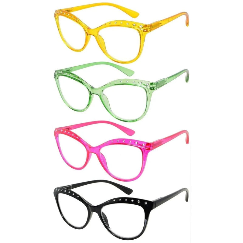 eyekeeper.com 4 Pack Cat-eye Rhinestone Reading Glasses R2001 Eyeglasses White Smoke 4 Pairs Mix / without magnification,4 Pairs Mix / +0.50,4 Pairs Mix / +0.75,4 Pairs Mix / +1.00,4 Pairs Mix / +1.25,4 Pairs Mix / +1.50,4 Pairs Mix / +1.75,4 Pairs Mix / +2.00,4 Pairs Mix / +2.25,4 Pairs Mix / +2.50,4 Pairs Mix / +2.75,4 Pairs Mix / +3.00