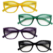 eyekeeper.com 4 Pack Cat-eye Rhinestone Reading Glasses R2015 Eyeglasses White Smoke 4 Pairs Mix / without magnification,4 Pairs Mix / +0.50,4 Pairs Mix / +0.75,4 Pairs Mix / +1.00,4 Pairs Mix / +1.25,4 Pairs Mix / +1.50,4 Pairs Mix / +1.75,4 Pairs Mix / +2.00,4 Pairs Mix / +2.25,4 Pairs Mix / +2.50,4 Pairs Mix / +2.75,4 Pairs Mix / +3.00