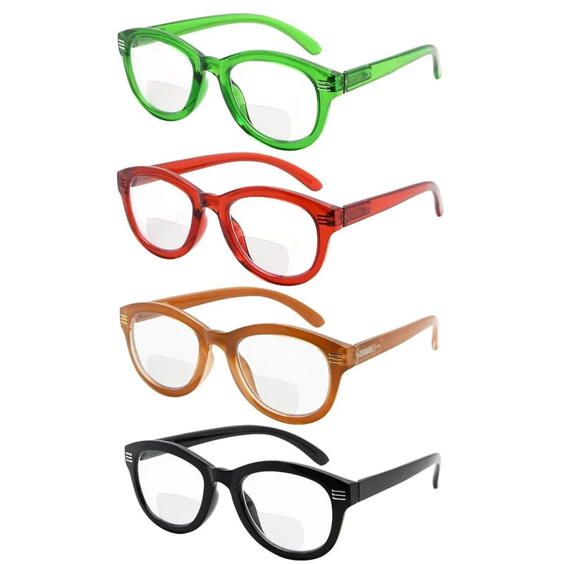 eyekeeper.com 4 Pack Cat-eye Style Bifocal Reading Glasses BR2107 Eyeglasses White Smoke 4 Pairs Mix / +1.00,4 Pairs Mix / +2.00,4 Pairs Mix / +2.50
