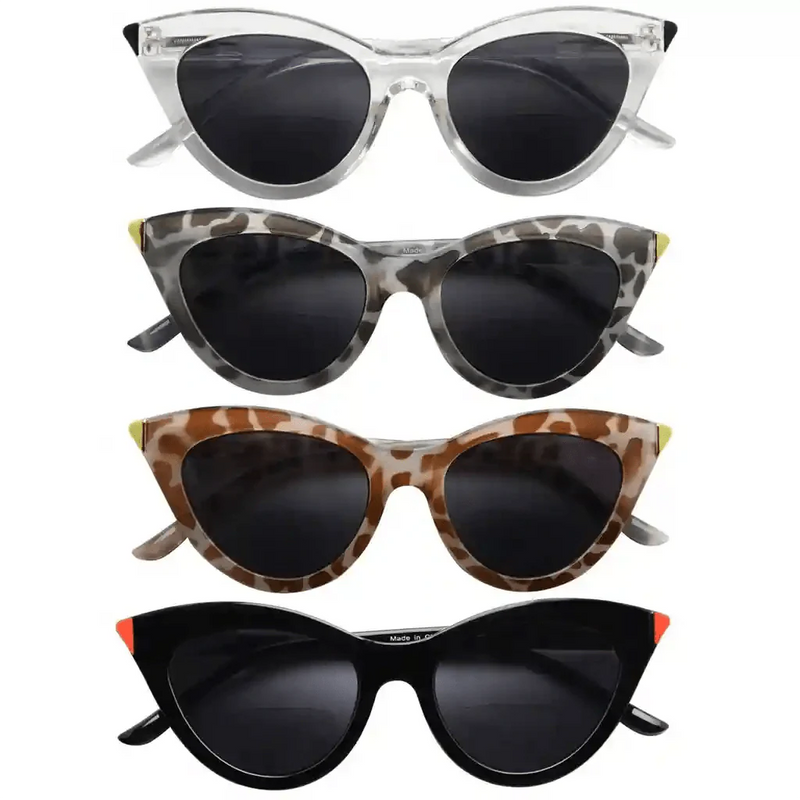 eyekeeper.com 4 Pack Cat-eye Stylish Bifocal Sunglasses SBR2103 Sunglasses White Smoke 4 Pairs Mix / +1.00,4 Pairs Mix / +1.50,4 Pairs Mix / +2.00,4 Pairs Mix / +2.50,4 Pairs Mix / +3.00