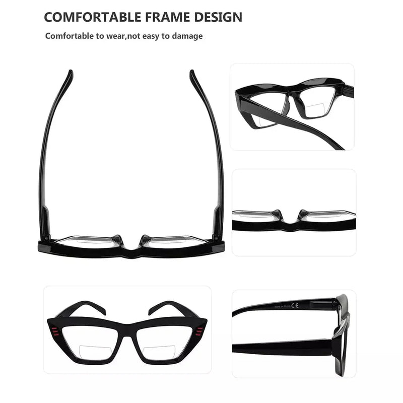 eyekeeper.com 4 Pack Cat-eye Thicker Frame Bifocal Reading Glasses BR2017 Eyeglasses White Smoke 4 Pairs Mix / +1.00,4 Pairs Mix / +1.50,4 Pairs Mix / +2.00,4 Pairs Mix / +2.50,4 Pairs Mix / +3.00,4 Pairs Mix / +3.50