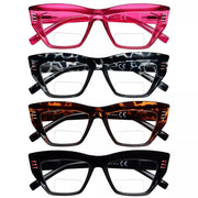 eyekeeper.com 4 Pack Cat-eye Thicker Frame Bifocal Reading Glasses BR2017 Eyeglasses White Smoke 4 Pairs Mix / +1.00,4 Pairs Mix / +1.50,4 Pairs Mix / +2.00,4 Pairs Mix / +2.50,4 Pairs Mix / +3.00,4 Pairs Mix / +3.50