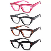 eyekeeper.com 4 Pack Cat-eye Thicker Frame Bifocal Reading Glasses BR2017 Eyeglasses White Smoke 4 Pairs Mix / +1.00,4 Pairs Mix / +1.50,4 Pairs Mix / +2.00,4 Pairs Mix / +2.50,4 Pairs Mix / +3.00,4 Pairs Mix / +3.50