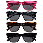 eyekeeper.com 4 Pack Cat-eye Thicker Frame Bifocal Reading Sunglasses SBR2017 Sunglasses White Smoke 4 Pairs Mix / +1.00,4 Pairs Mix / +1.50,4 Pairs Mix / +1.75,4 Pairs Mix / +2.00,4 Pairs Mix / +2.50,4 Pairs Mix / +3.00,4 Pairs Mix / +3.50