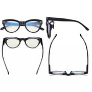 eyekeeper.com 4 Pack Cat-eye Thicker Frame Blue Light Filter Readers UVR9108 Eyeglasses White Smoke 4 Pairs Mix / without magnification,4 Pairs Mix / +0.50,4 Pairs Mix / +0.75,4 Pairs Mix / +1.00,4 Pairs Mix / +1.25,4 Pairs Mix / +1.50,4 Pairs Mix / +1.75,4 Pairs Mix / +2.00,4 Pairs Mix / +2.50,4 Pairs Mix / +3.00