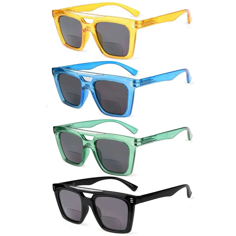 eyekeeper.com 4 Pack Chic Bifocal Reading Sunglasses SBR2034 Sunglasses White Smoke 4 Pairs Mix / +1.00,4 Pairs Mix / +1.50,4 Pairs Mix / +2.00,4 Pairs Mix / +2.50,4 Pairs Mix / +3.00