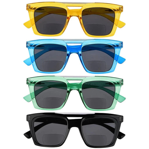 eyekeeper.com 4 Pack Chic Bifocal Reading Sunglasses SBR2034 Sunglasses White Smoke 4 Pairs Mix / +1.00,4 Pairs Mix / +1.50,4 Pairs Mix / +2.00,4 Pairs Mix / +2.50,4 Pairs Mix / +3.00
