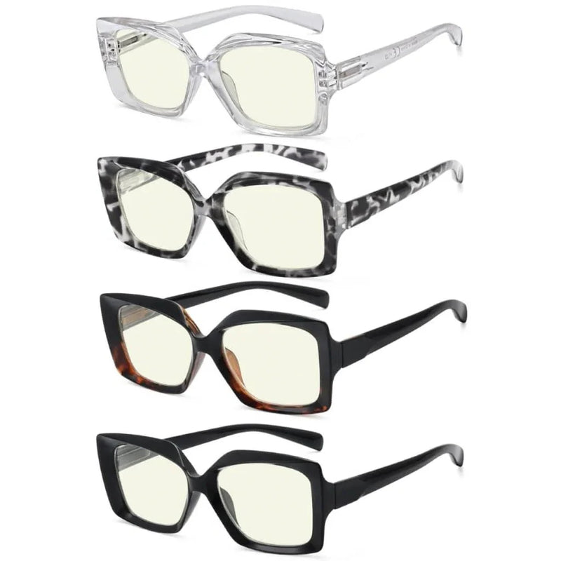 eyekeeper.com 4 Pack Chic Thicker Frame Blue Light Filter Readers UVR2010 Eyeglasses White Smoke 4 Pairs Mix / without magnification,4 Pairs Mix / +0.50,4 Pairs Mix / +0.75,4 Pairs Mix / +1.00,4 Pairs Mix / +1.25,4 Pairs Mix / +1.50,4 Pairs Mix / +1.75,4 Pairs Mix / +2.00,4 Pairs Mix / +2.50,4 Pairs Mix / +3.00
