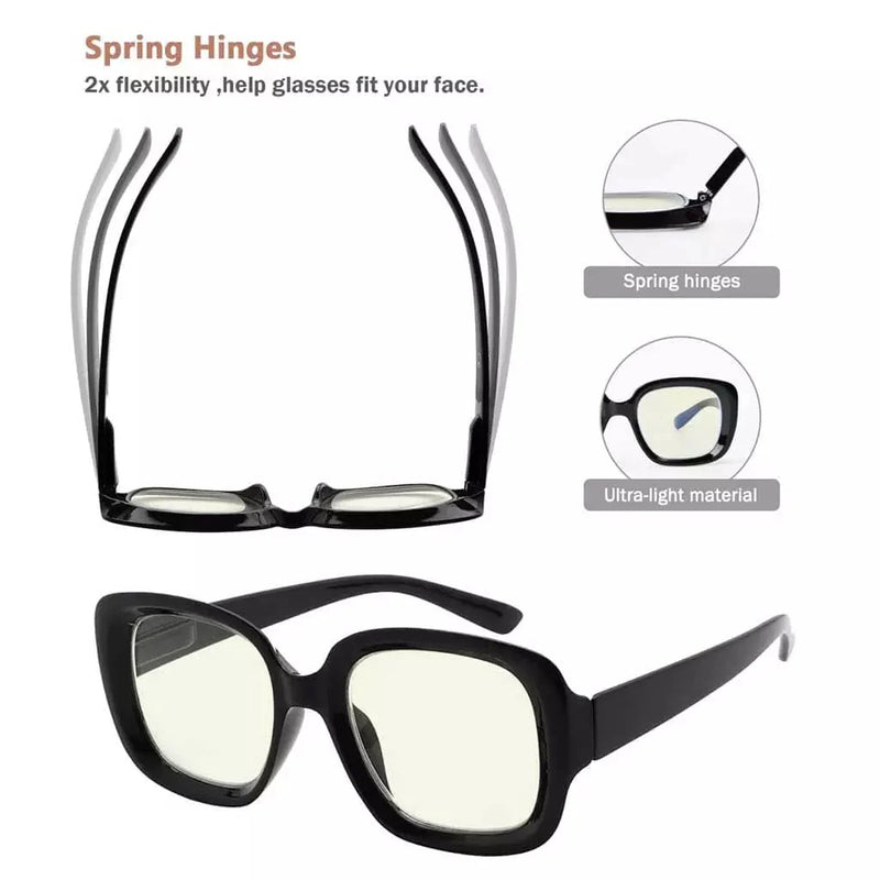 eyekeeper.com 4 Pack Chic Thicker Frame Blue Light Filter Readers UVR2035 Eyeglasses White Smoke 4 Pairs Mix / without magnification,4 Pairs Mix / +0.50,4 Pairs Mix / +0.75,4 Pairs Mix / +1.00,4 Pairs Mix / +1.25,4 Pairs Mix / +1.50,4 Pairs Mix / +1.75,4 Pairs Mix / +2.00,4 Pairs Mix / +2.50,4 Pairs Mix / +3.00
