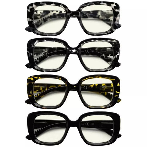 eyekeeper.com 4 Pack Chic Thicker Frame Blue Light Filter Readers UVR2035 Eyeglasses White Smoke 4 Pairs Mix / without magnification,4 Pairs Mix / +0.50,4 Pairs Mix / +0.75,4 Pairs Mix / +1.00,4 Pairs Mix / +1.25,4 Pairs Mix / +1.50,4 Pairs Mix / +1.75,4 Pairs Mix / +2.00,4 Pairs Mix / +2.50,4 Pairs Mix / +3.00